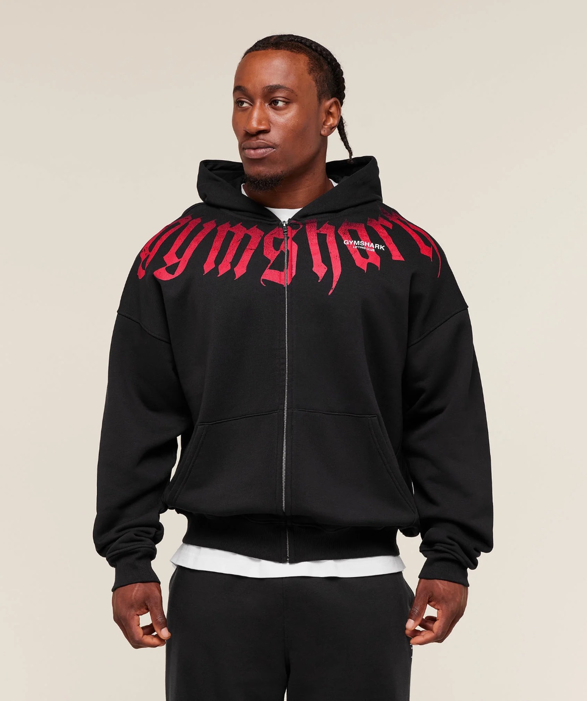 Face Graphic Zip Trough Hoodie