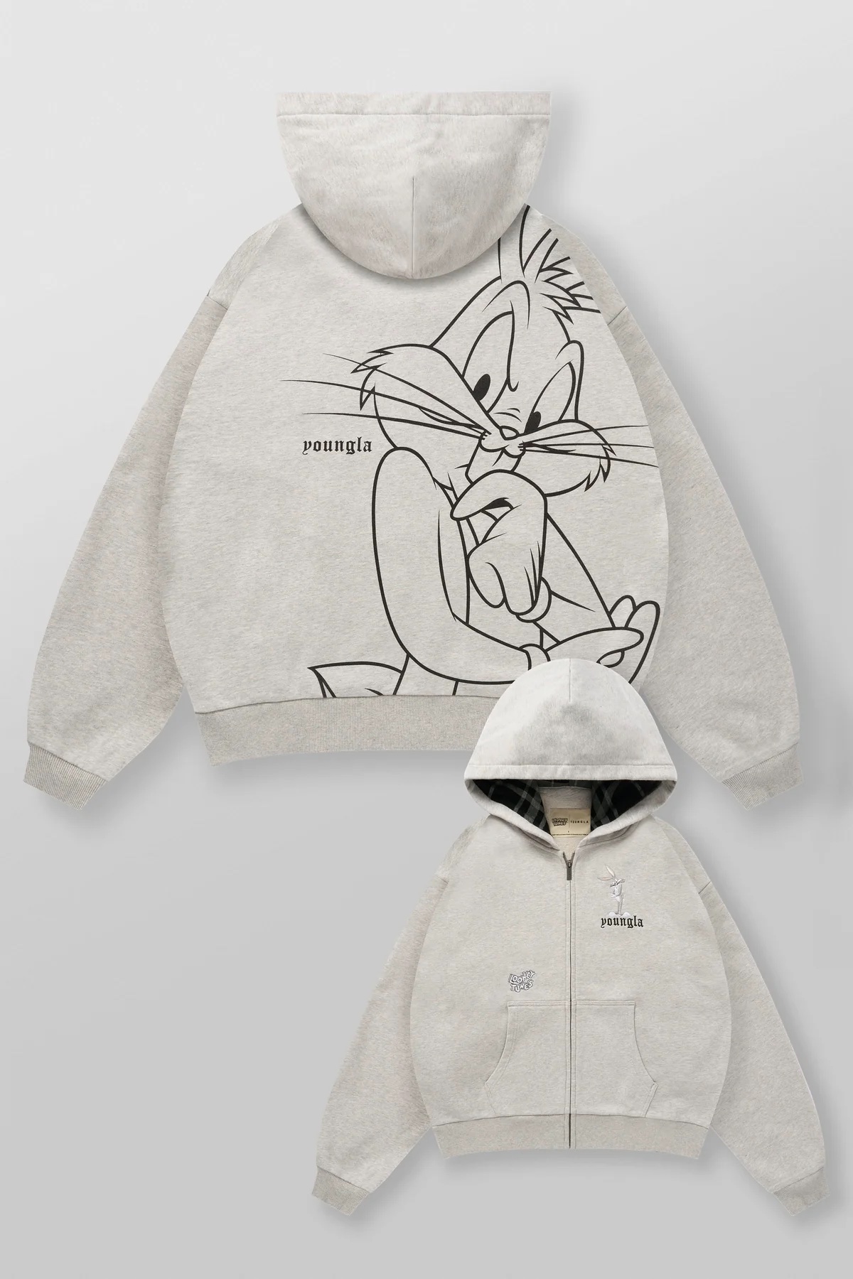 Looney Tunes Plaid Zip-Ups