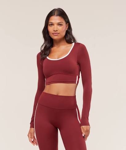 Piping Longsleeve Crop Top